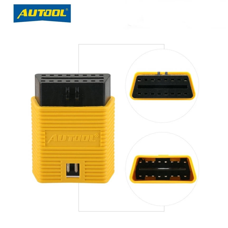 

Удлинитель AUTOOL OBD2 универсальный короткий EasyDiag/Idiag/M-diag/Golo 16pin, Желтый
