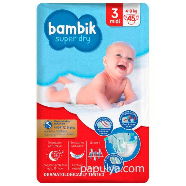 

Подгузники Bambik бамбик 3 ( 45 шт / 4-9 кг)
