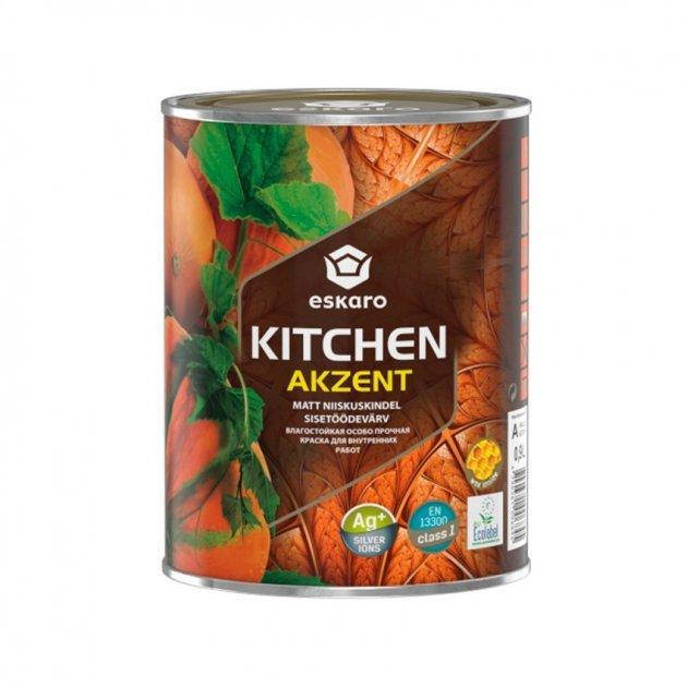 

ВЛАГОСТОЙКАЯ КРАСКА ДЛЯ СТЕН И ПОТОЛКА ESKARO AKZENT KITCHEN 0.9Л, Белый