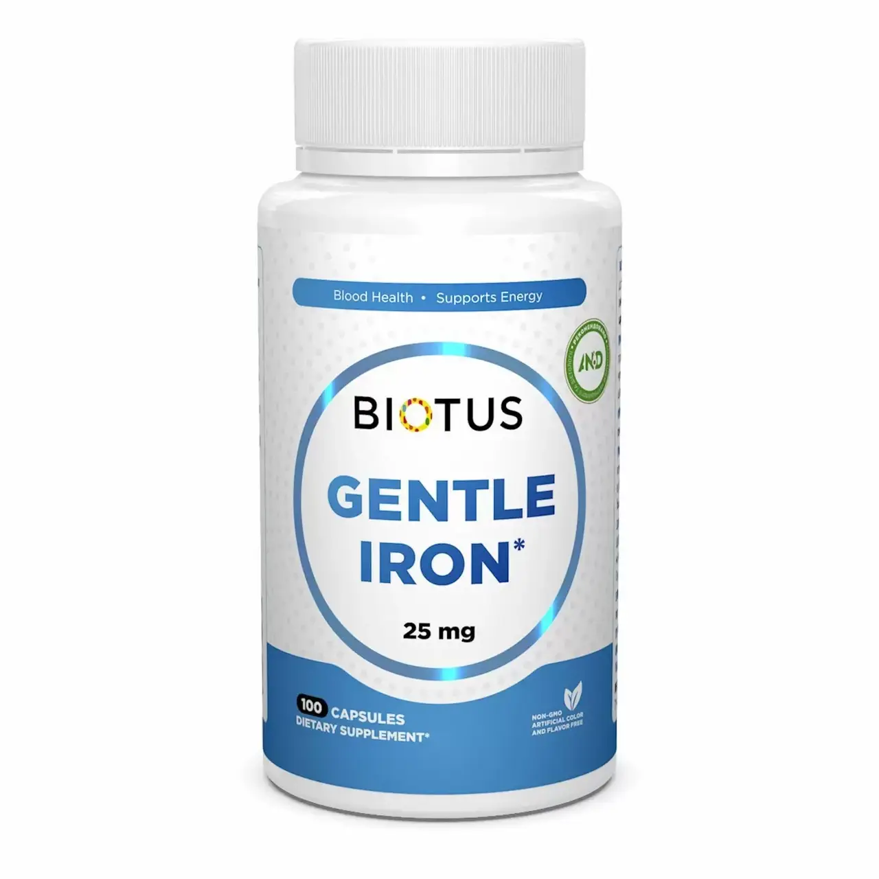 

Железо, Gentle Iron, Biotus, 25 мг, 100 капсул