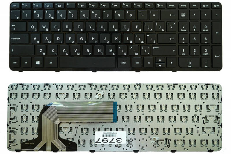 

Клавиатура для ноутбука HP Pavilion 15-n с фреймом RU черная новая, Черный