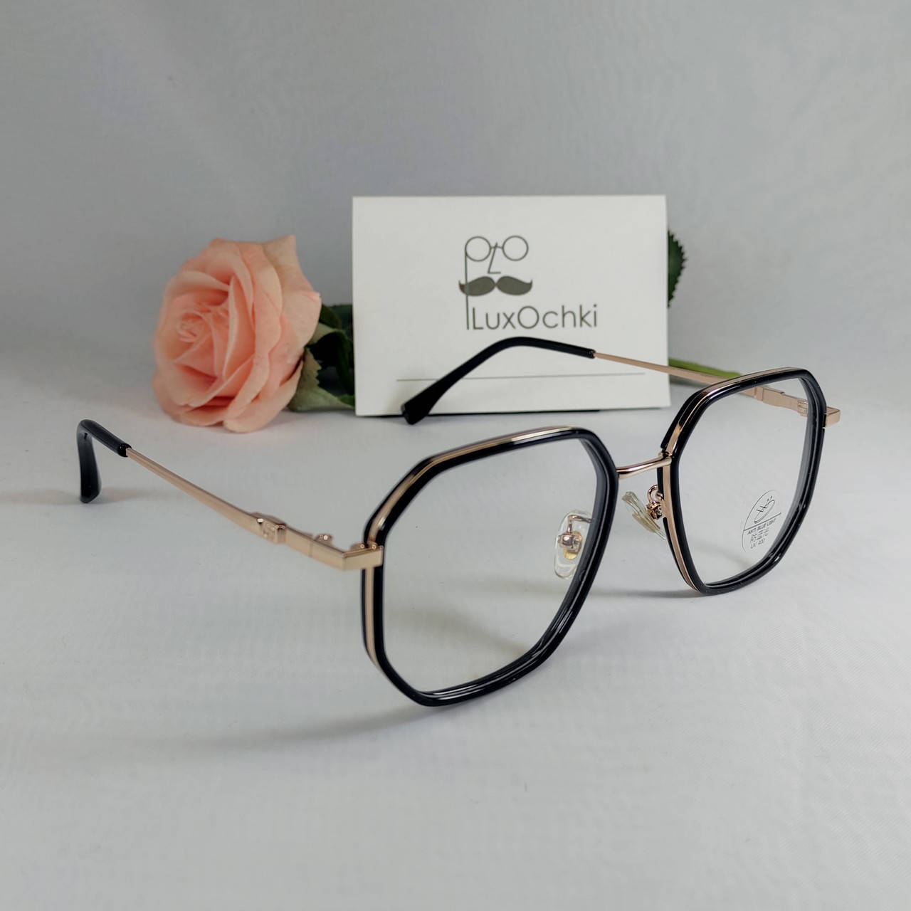 

Компьютерные очки с линзой блю блокер в комбинированной оправе, Черный