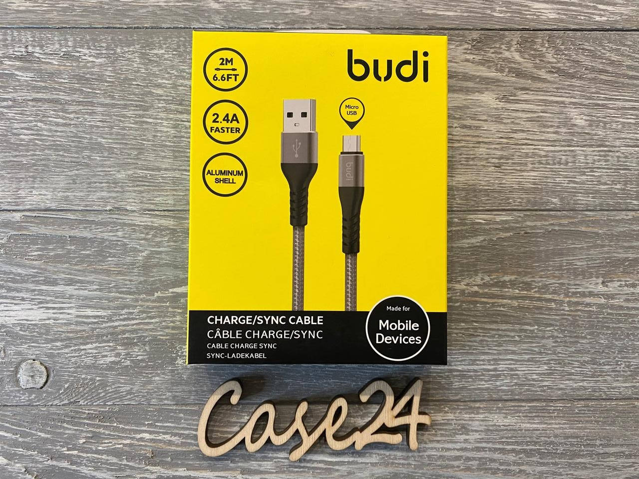 

USB кабель Budi на micro-USB (2.4 А) 2m, Разные цвета
