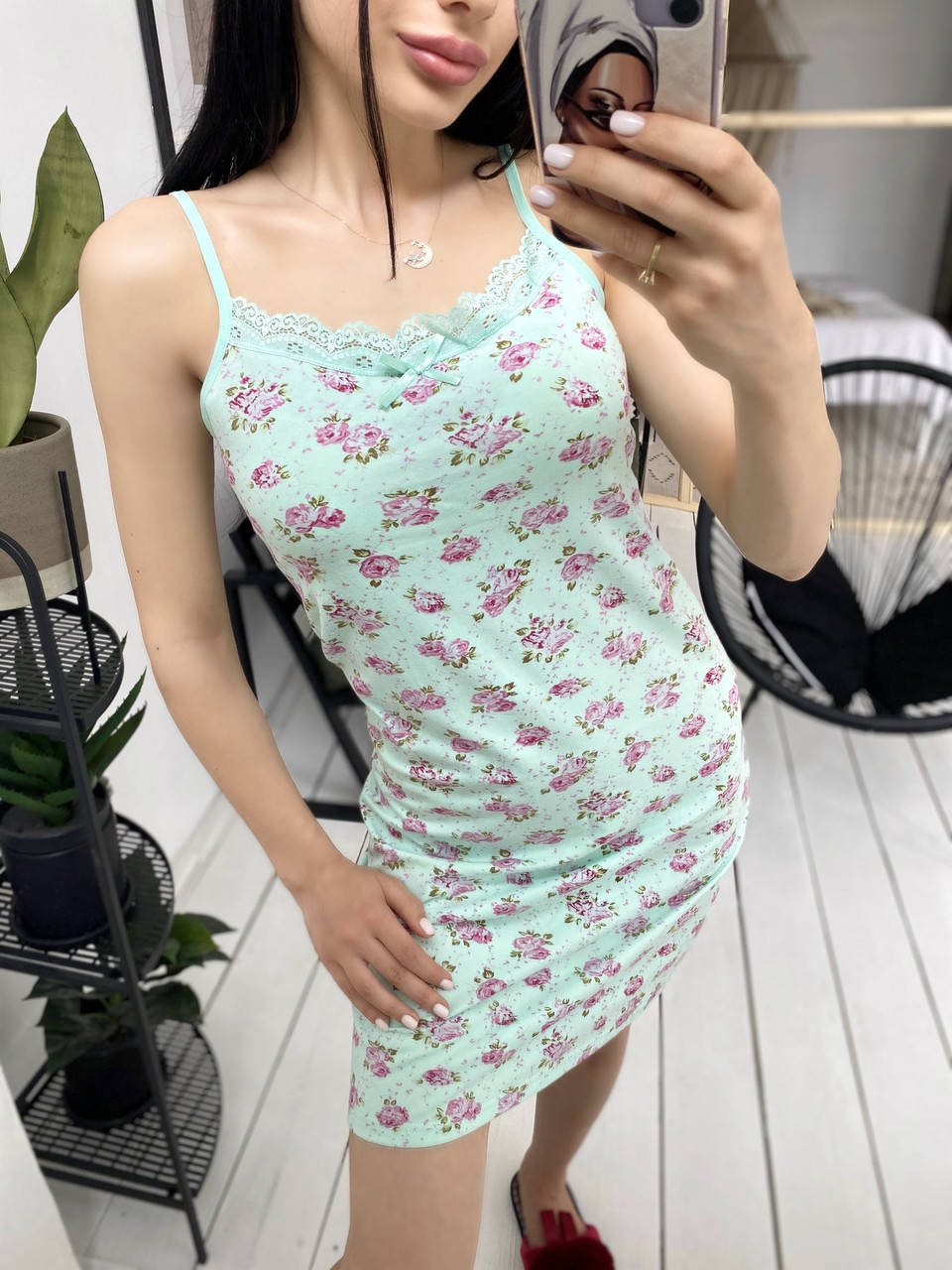 

Ночнушка хлопок, Бирюзовый