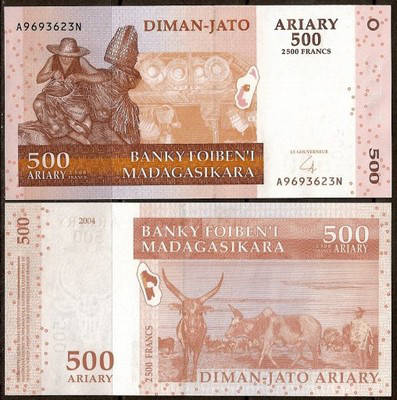 

Мадагаскар / Madagascar 500 Ariary 2004 Pick88 UNC