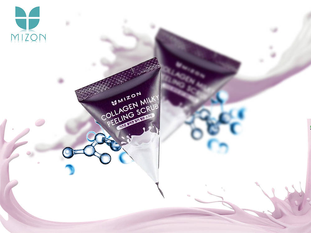 

Скраб для лица с коллагеном и молочным белком Mizon Collagen Milky Peeling Scrub, 7g