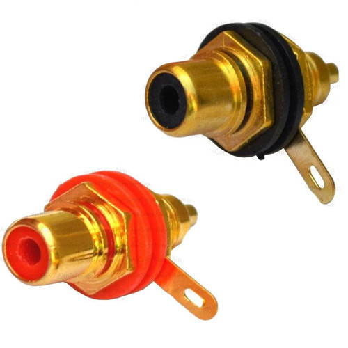 

Гнездо RCA монтажное,корпус металлический, gold, пара