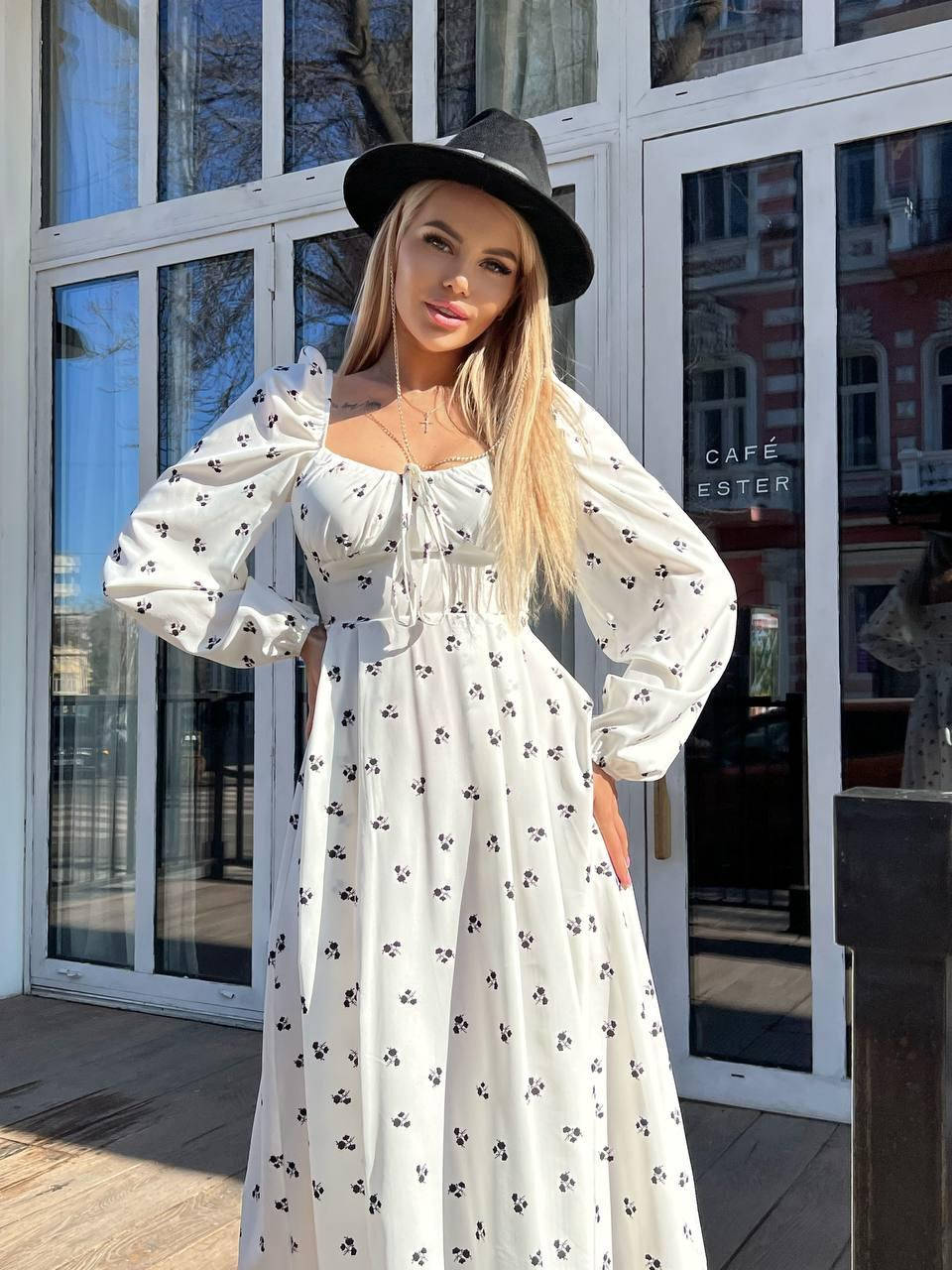 

Платье в цветочный принт р: S; M; L; XL L