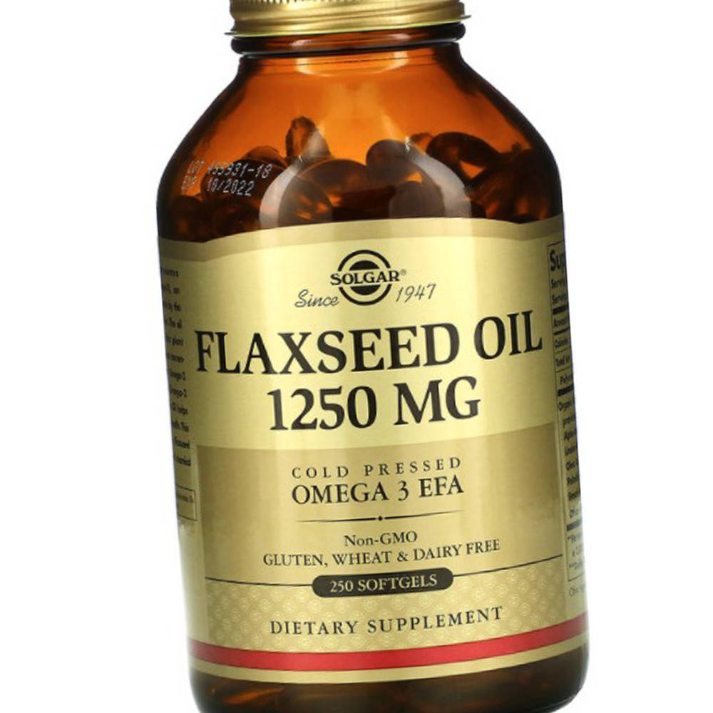 

Масло семян льна Solgar Flaxseed Oil 1250 mg 250 гелевых капсул