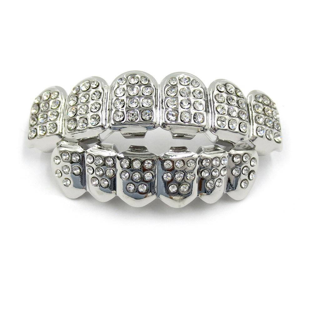 

Зубы (брекеты,грилзы) серебро и диаманты нержавеющая сталь Grillz
