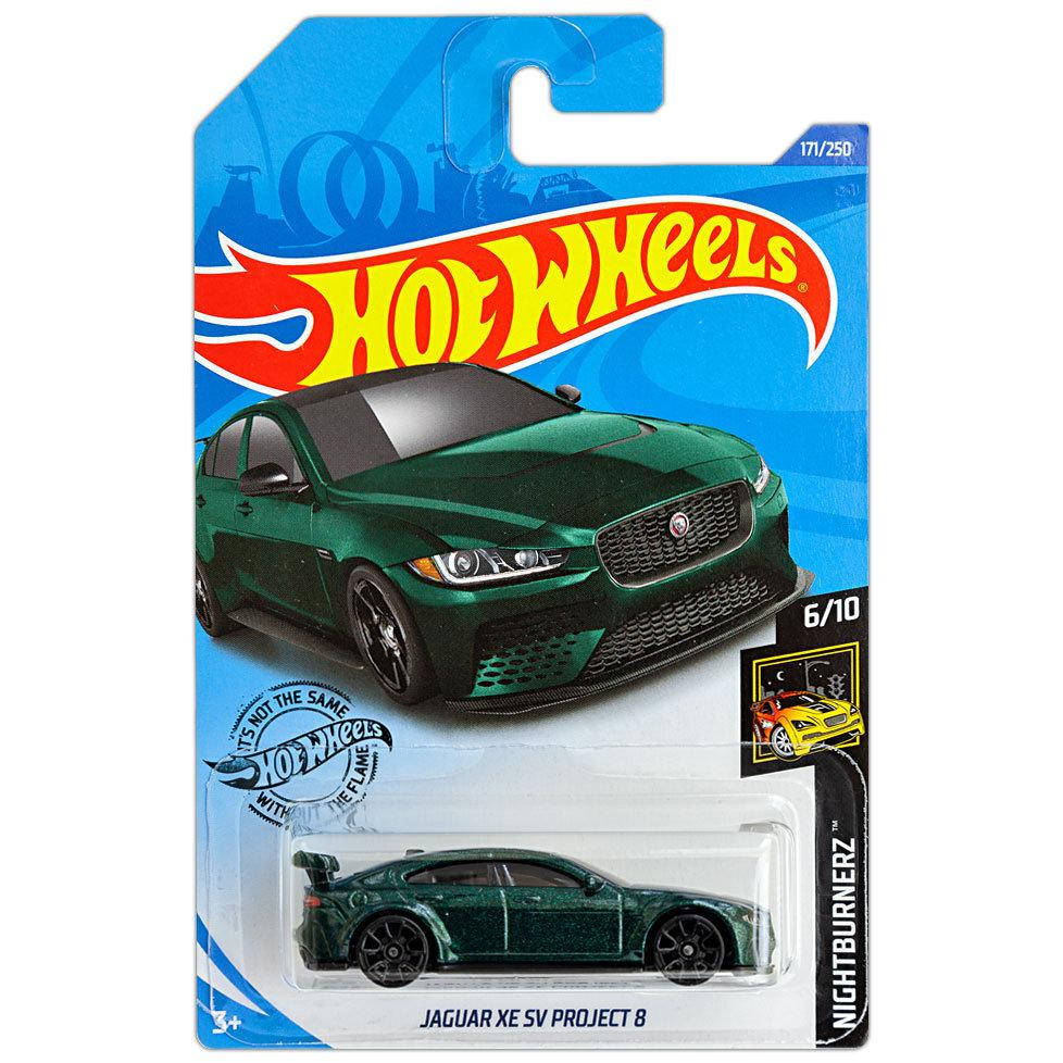 

Машинка Hot Wheels Jaguar XE SV Project 8 6/10 Nightburnerz 2020 Mattel GHD14-M9COB, Зелёный