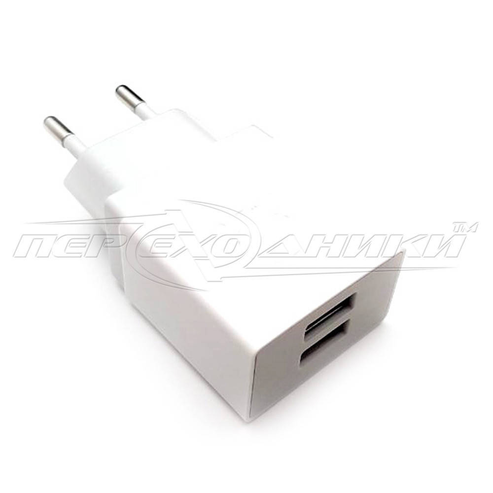 

Сетевое зарядное устройство USB 5V, 2.1 A (2USB), Белый