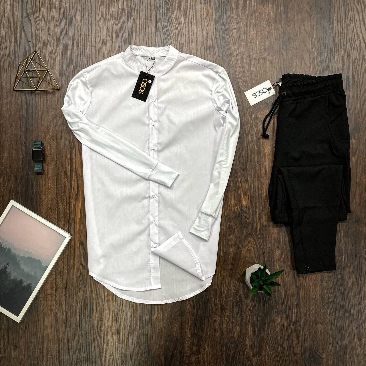 

Мужской комплект Asos белая рубашка + черные брюки