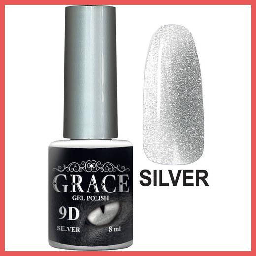 

Гель-лак GRACE Super Cat Eye 9D Silver №10 8 мл Грейс - хрустальный, кошачий глаз
