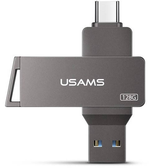 

Флешка USAMS US-ZB201 Type-C OTG USB3.0 128GB, серая, Серый