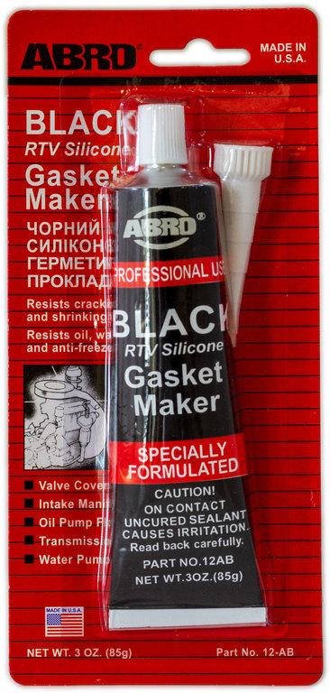 

Герметик универсальный силиконовый термостойкий 85 г черный ABRO (343°C)