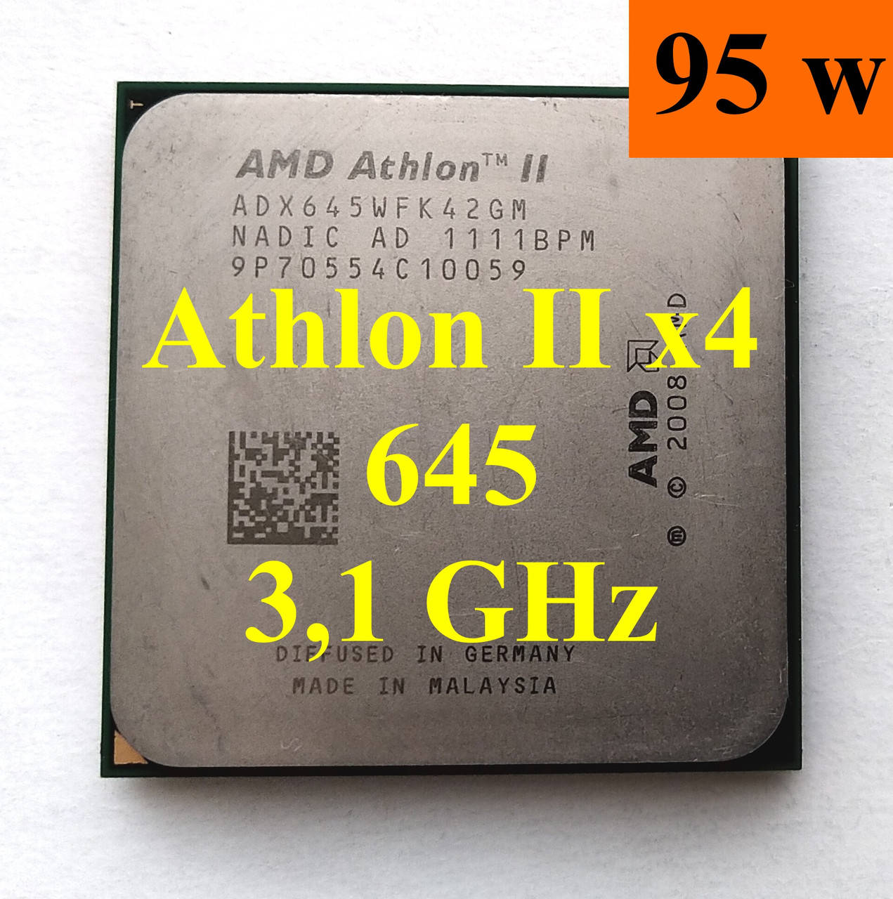 

Процессор (б/у) AMD Athlon II X4 645, 3,1ГГц, sAM3, Tray (ADX645WFK42GR, ADX645WFK42GM) 640 635 650