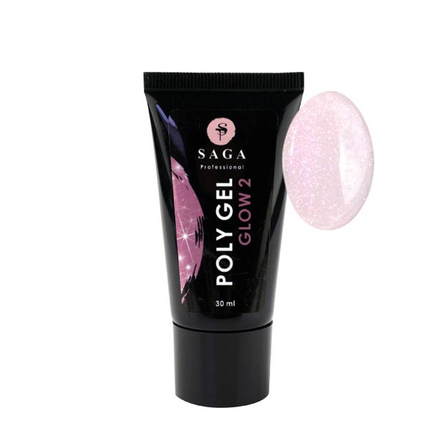 

Полигель Saga Professional Glow 02, светло-розовый с шиммером, 30 мл