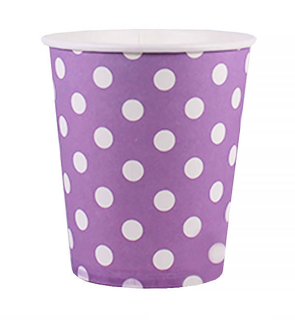 

Бумажные стаканчики "Горошек", 10 шт., 210 мл., цвет - сиреневый