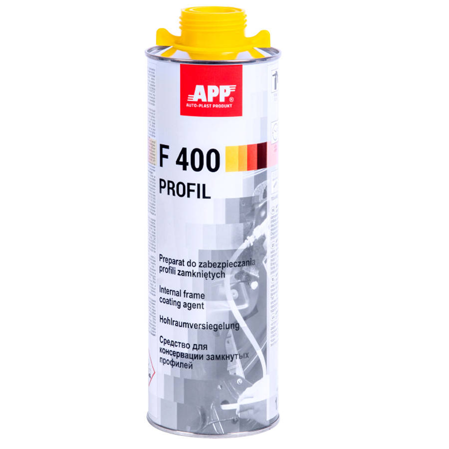 

Средство для защиты закрытых профилей (мовиль) F400 Profil, APP, янтарный, 1l, 050301