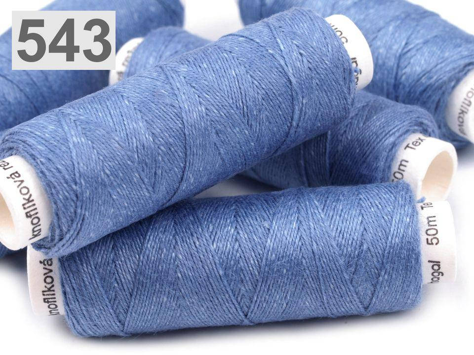 

Нитки для фриволите, лён 100%. Тёмно голубой, №543