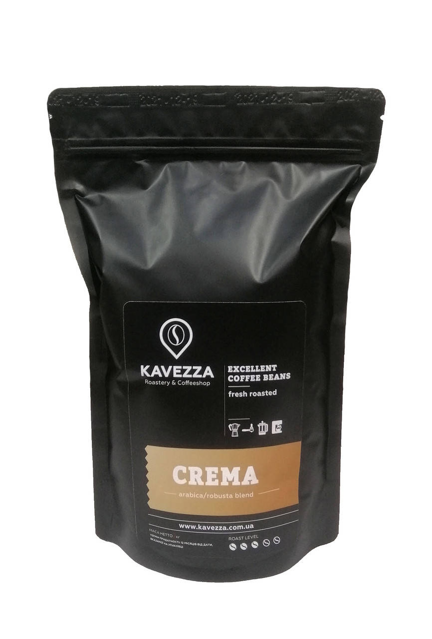 

Кавав зернах CREMA blend, 500 г (арабіка 30% - робуста 70%)