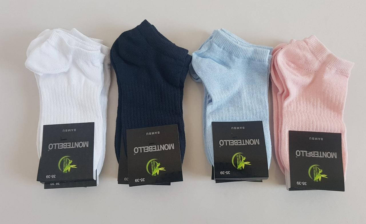 

Бамбуковые женские короткие носки «Montebello»(12 пар), Разные цвета