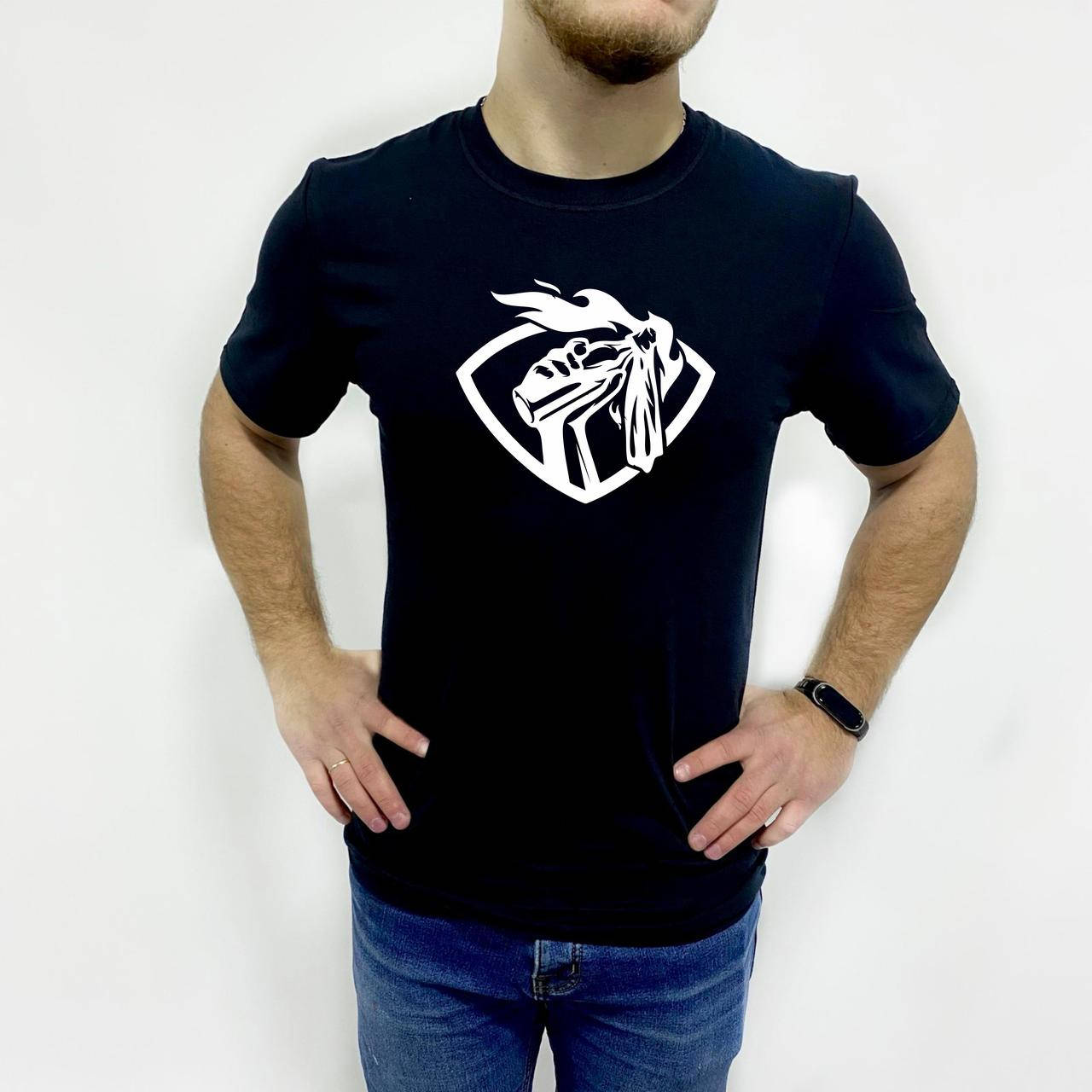 

Мужская футболка. Качественная мужская футболка с патриотическим принтом. Бандера смузи M