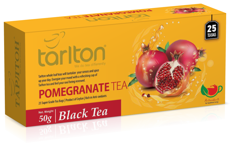 

Чай черный пакетированный Тарлтон Pomegranate Black Tea со вкусом граната 25 пак х 2 г