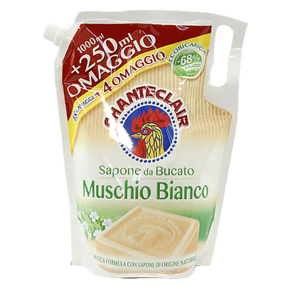 

Гель для прання з милом запаска Шантеклер білий мускус ChanteClair muschio bianco 22p 1,25L 8шт/ящ (Код :