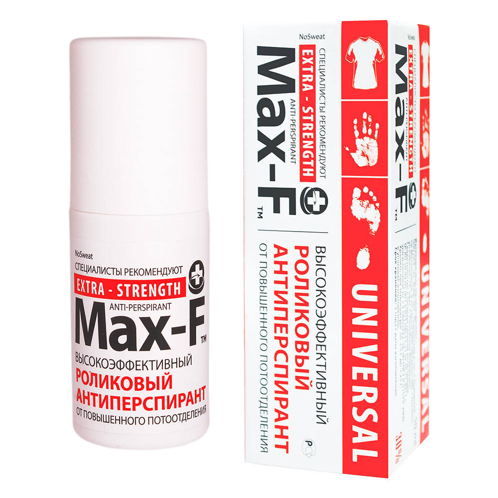 

(Ладони, Стопы, Подмышки, Тело) MAX F NoSweat 30% от повышенной потливости гипергидроз