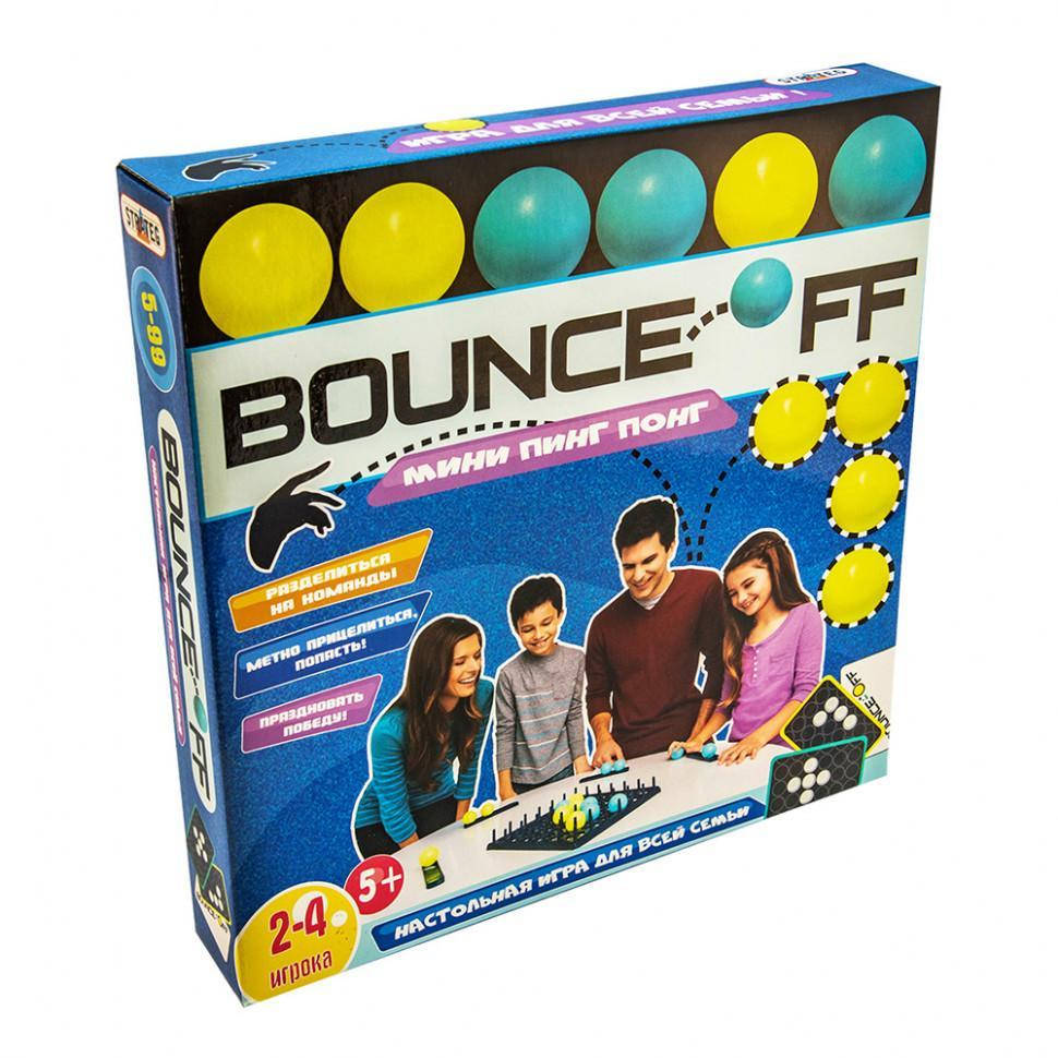 

Настольная игра "Bounce Off" (Мини пинг понг) Strateg, на русском языке, ребенку от 5 лет, разноцветная