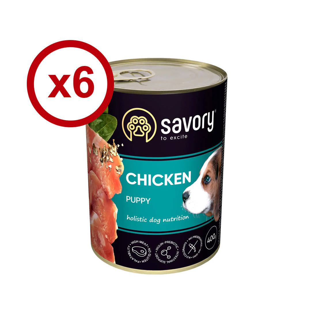 

Savory влажный корм для щенков 400 г *6 шт (курица)