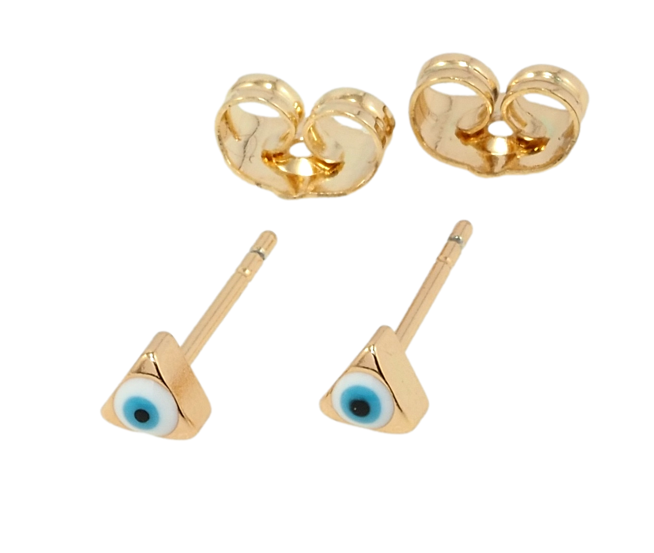 

Серьги Xuping Позолота 18K гвоздики (пусеты) "Треугольные с оберегом "Глаз Фатимы" 5х5мм