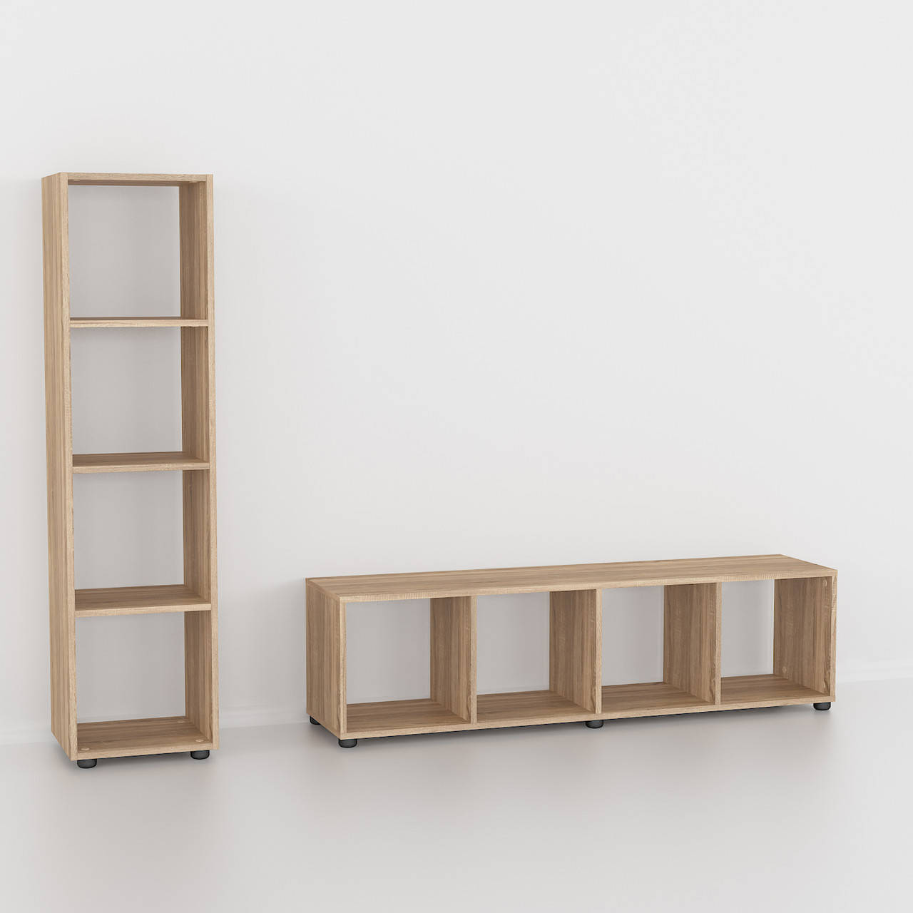 

Стеллаж на 4 ячейки, книжный шкаф, полка G0028 Дуб Сонома