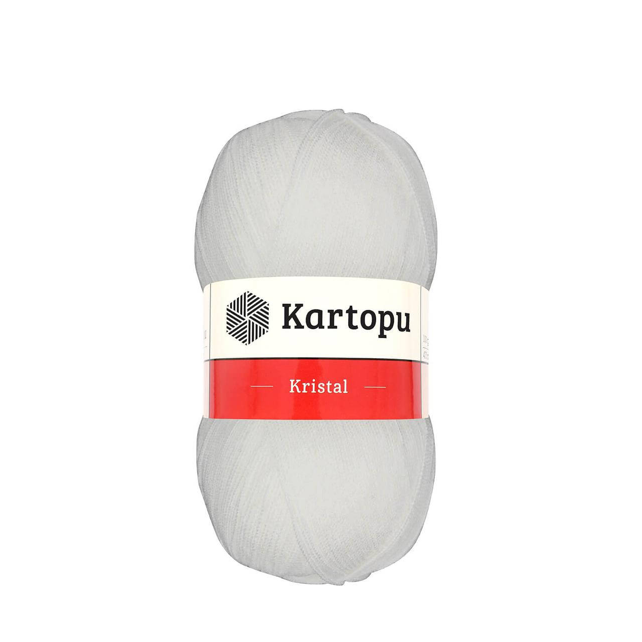 

Kartopu Kristal (Картопу Кристал) № 010 белый (Пряжа акрил, нитки для вязания)