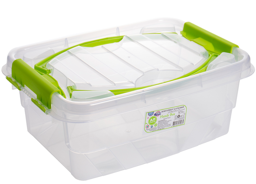 

Контейнер с защелками и ручками для переноски "Handy Box", Прозрачный