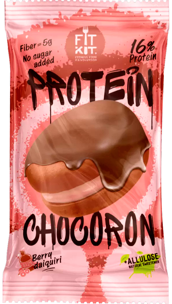 

Протеиновый макарон в глазури Fit Kit Protein CHOCORON Ягодный Дайкири (30 грамм)