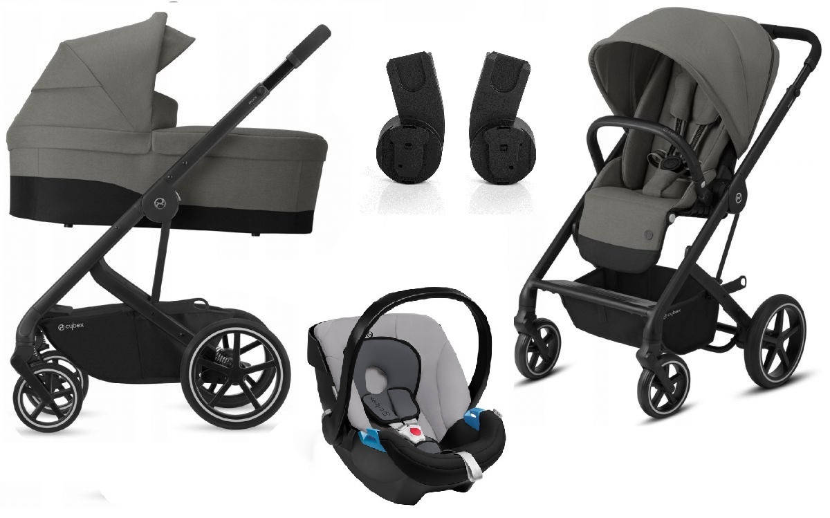 

Коляска Cybex Balios S Lux 3 в 1 / Soho Grey mid grey Автокресло Aton Gray Rabbit + Адапторы
