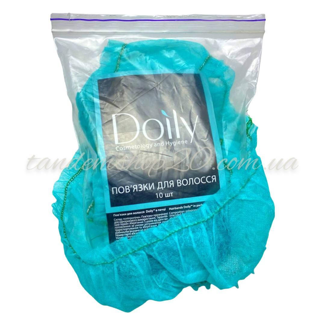 

Повязка для волос на резинке , спанбонд, 10шт, бирюзовая, Бирюзовый