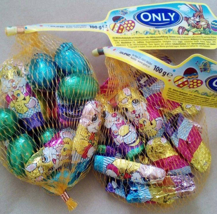 

Шоколадные пасхальные яйца, зайцы из молочного шоколада Only 100г для детей