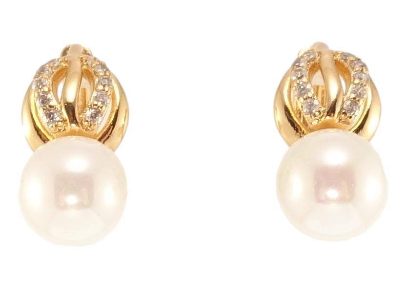 

Серьги Xuping Позолота 18K колечки "Жемчужные ягодки"