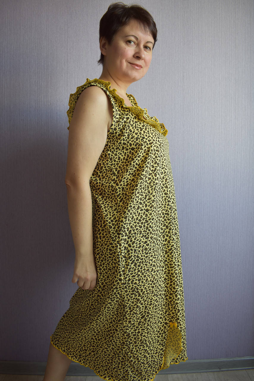 

Домашний сарафан леопардовый XL, 54