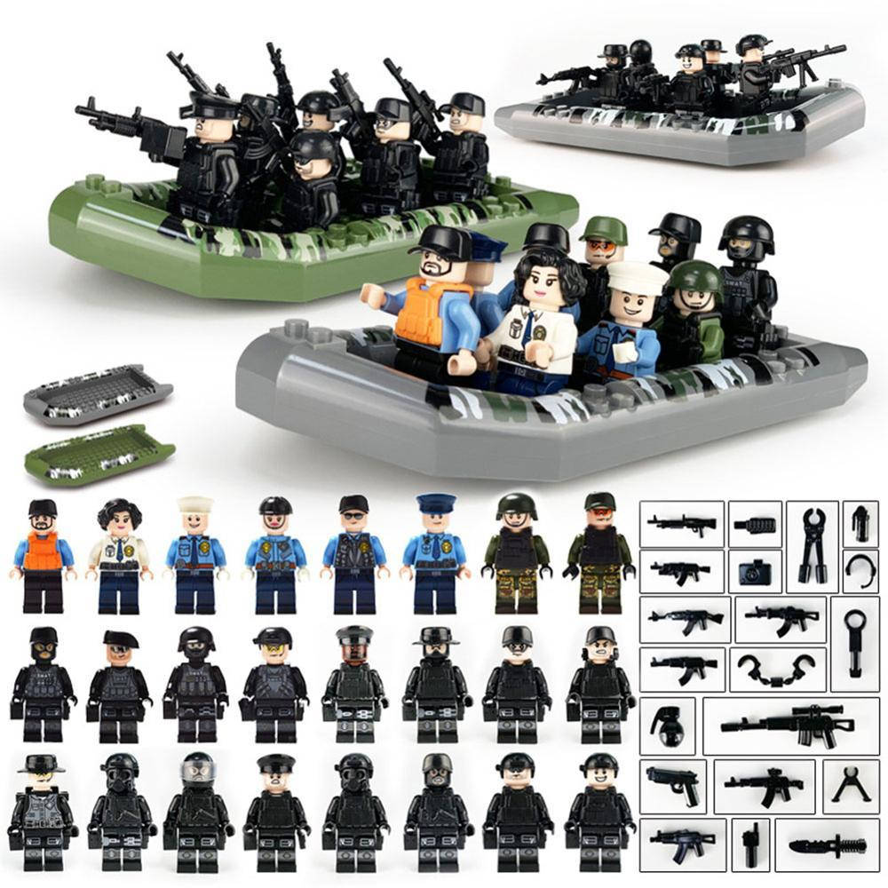

24 фигурки Лего военных и 2 лодки swat спецназовцы армия лего Lego BrickArms