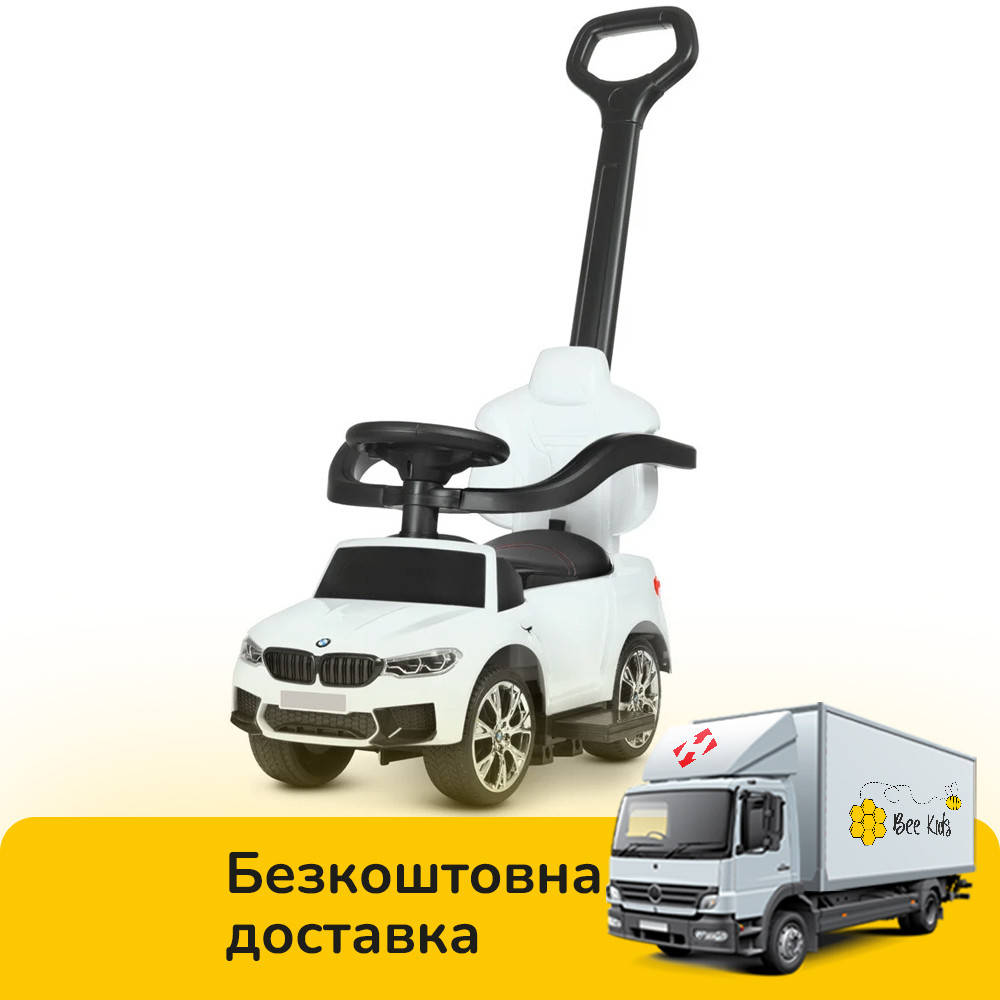 

Каталка-толокар 3 в 1 с родительской ручкой (MP3, резиновые колеса) BMW Bambi M 4784L-1 Белый