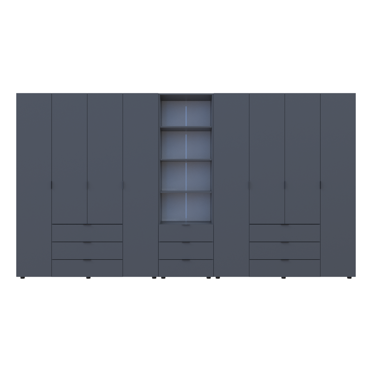 Шафа для одягу Doros Гелар Графіт 4+4ДСП з пеналом 370х49.5х203.4 (42005173) 4