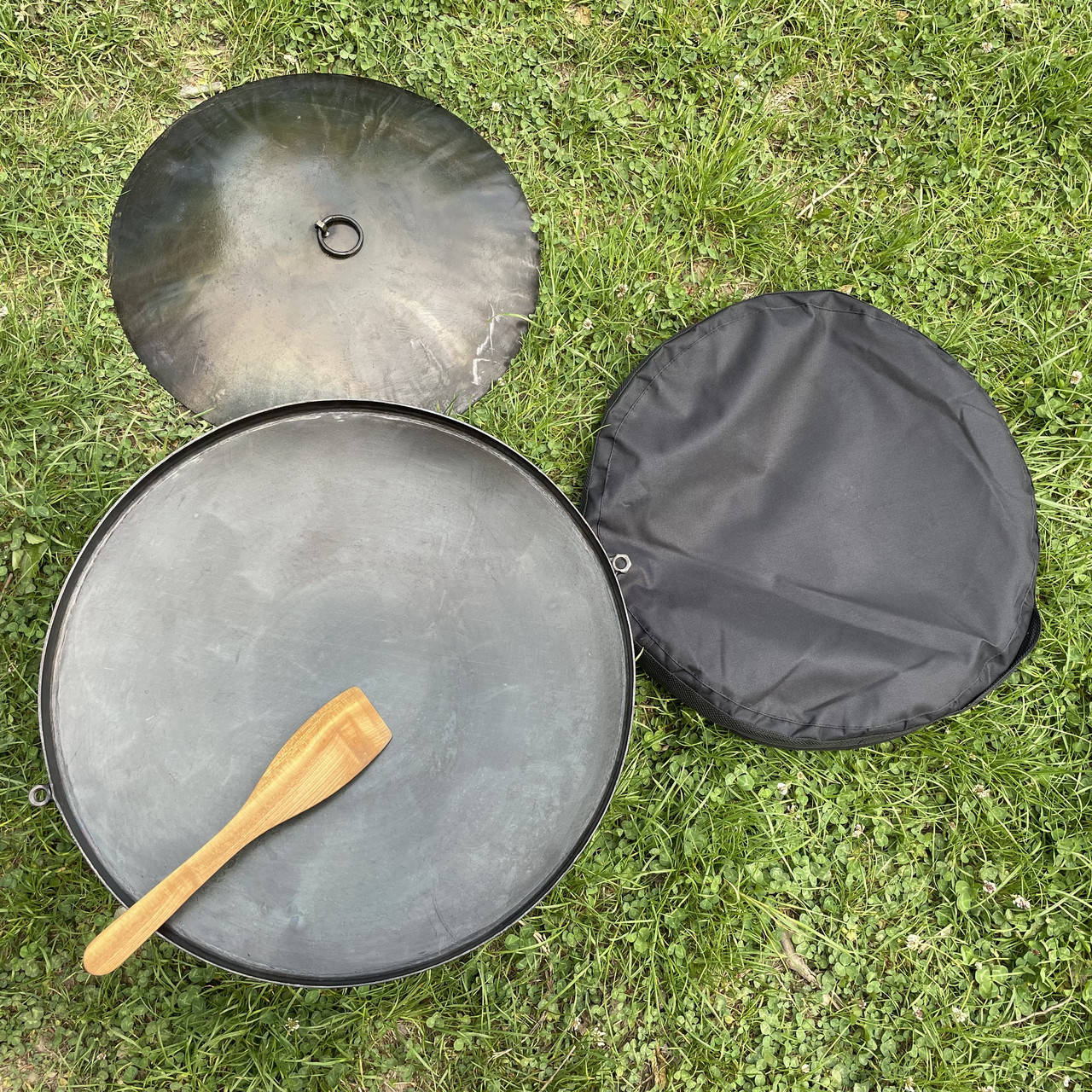 

Сковорода из диска бороны 50см с крышкой и чехлом