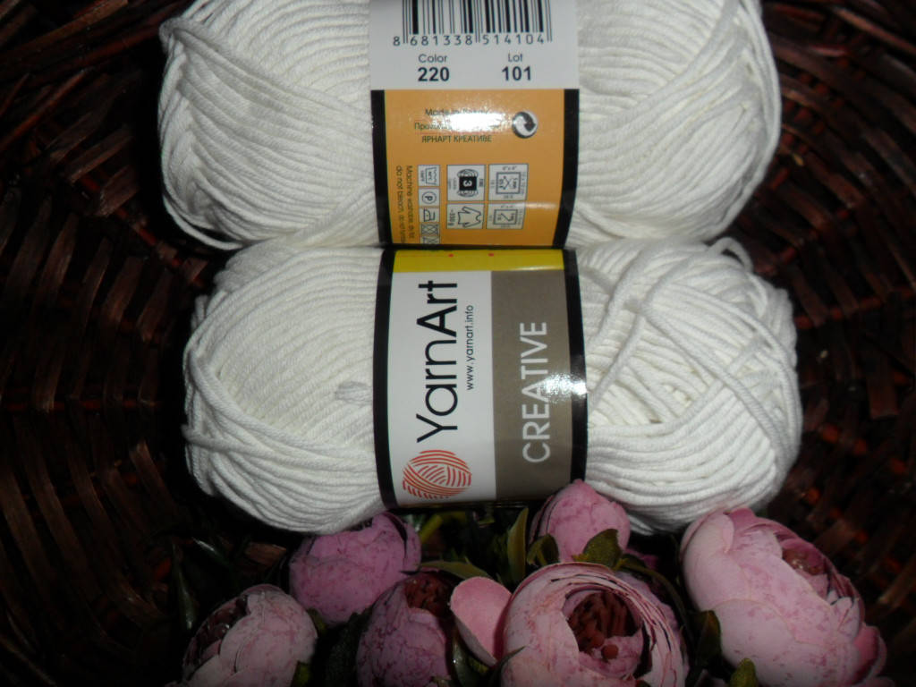 

Yarnat Creative (Ярнарт Креатив) 100% хлопок 220 белый