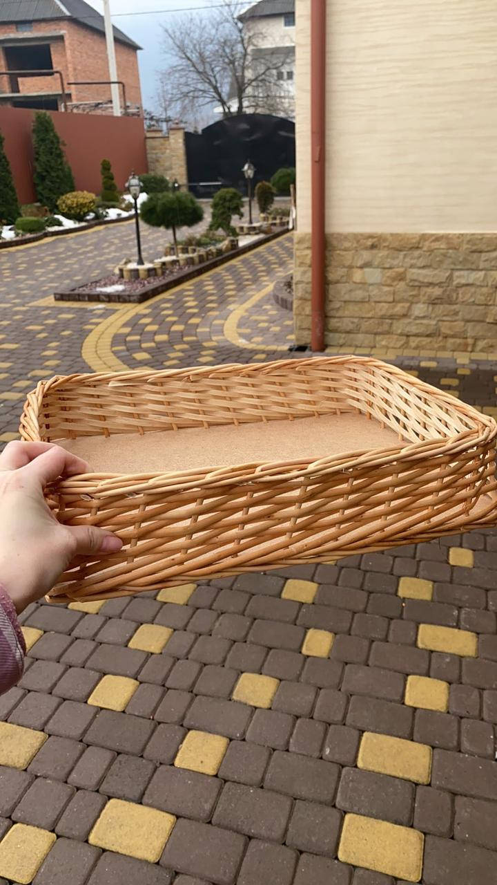 

Лотки плетеные 30x20х10 торговые для хлеба, печенья, фруктов, Бежевый