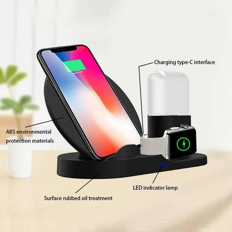 

Док станция с беспроводной зарядкой wireless fast charger 3 in1, Эксклюзивный